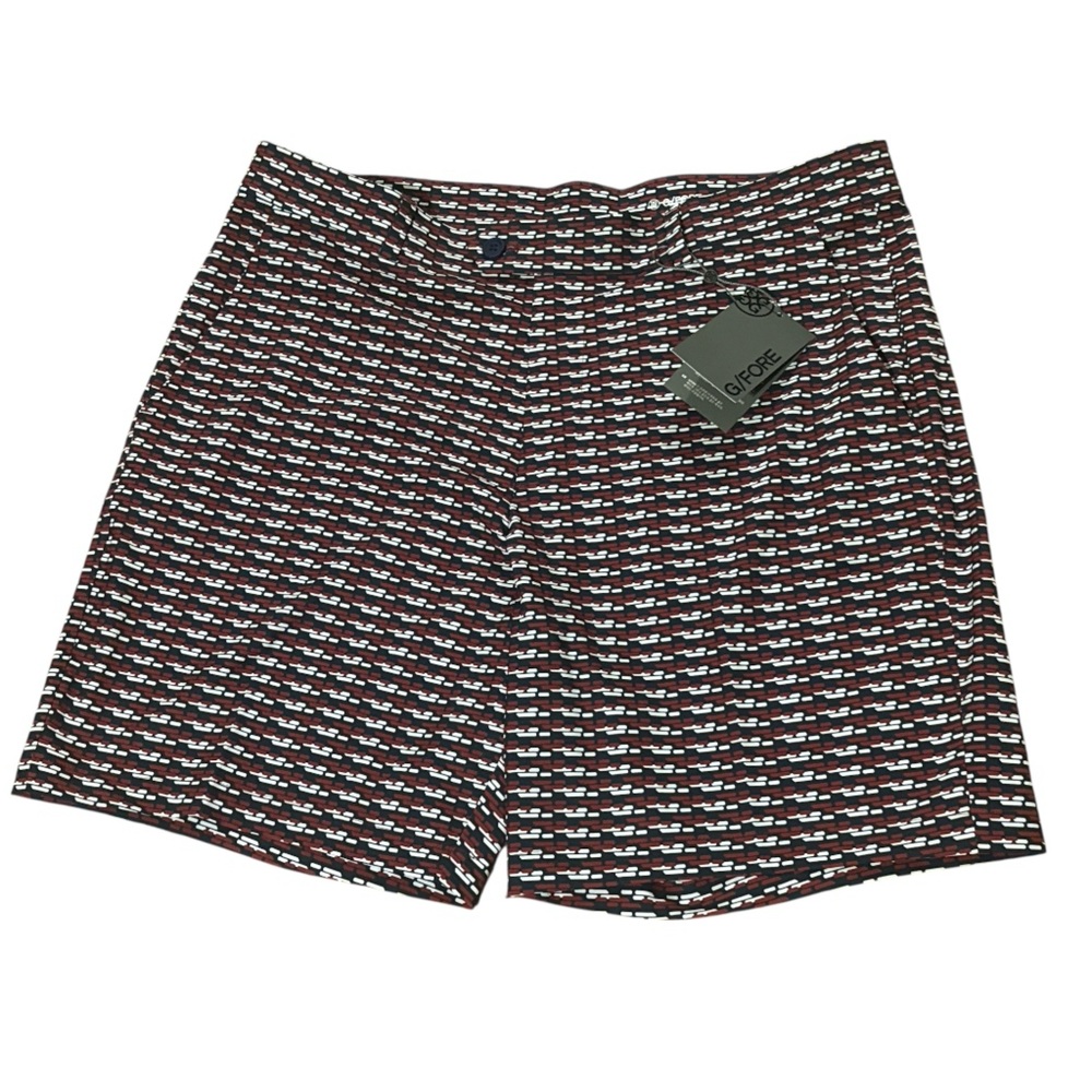 G/Fore Maverick Hybrid Shorts Men's Red Navy Geometric Golf Performance 38/8 NWT